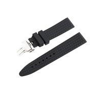BBPLWEEA YingYou 21mm 23mm Kautschuk Uhrenarmband für Taucheruhr Silikon Schwarz, Silberne Schnalle, 21mm