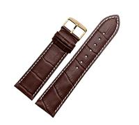 BBPLWEEA YingYou Echtleder-Uhrenarmband For Damen Und Herren, Kompatibel Mit Armani AR1945 1946 AR2500 2502 1981, Rindsleder-Uhrenarmband 14 18 20 22 Mm Armband(Brown white-gold,14mm)