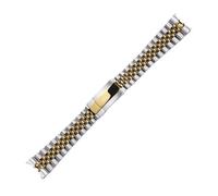BBPLWEEA YingYou Edelstahl Uhrenarmband 20mm 21mm Arc Interface Metal Jubilee Silber Gold Herrenarmband for Rolex Oyster Perpetual Datejust(Silver and gold,20MM_NO LOGO)