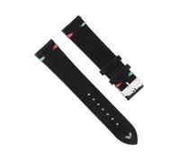 BBPLWEEA YingYou Hohe qualität Wildleder Leder Vintage Uhr umgurte Blaue Armbands ersatzgurt for Uhr zubehör 18mm 20mm 22mm 24mm(Black-Red Green Line,20mm)