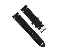 BBPLWEEA YingYou Hohe qualität Wildleder Leder Vintage Uhr umgurte Blaue Armbands ersatzgurt for Uhr zubehör 18mm 20mm 22mm 24mm(Black-White Line,24mm)