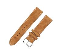 BBPLWEEA YingYou Hohe qualität Wildleder Leder Vintage Uhr umgurte Blaue Armbands ersatzgurt for Uhr zubehör 18mm 20mm 22mm 24mm(Tan with Line,22mm)