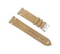 BBPLWEEA YingYou Hohe qualität Wildleder Leder Vintage Uhr umgurte Blaue Armbands ersatzgurt for Uhr zubehör 18mm 20mm 22mm 24mm(Khaki-White Line,22mm)