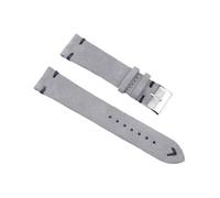 BBPLWEEA YingYou Hohe qualität Wildleder Leder Vintage Uhr umgurte Blaue Armbands ersatzgurt for Uhr zubehör 18mm 20mm 22mm 24mm(Gray-Black Line,20mm)