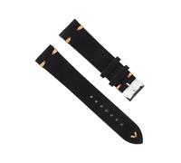 BBPLWEEA YingYou Hohe qualität Wildleder Leder Vintage Uhr umgurte Blaue Armbands ersatzgurt for Uhr zubehör 18mm 20mm 22mm 24mm(Black-Orange Line,20mm)