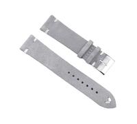 BBPLWEEA YingYou Hohe qualität Wildleder Leder Vintage Uhr umgurte Blaue Armbands ersatzgurt for Uhr zubehör 18mm 20mm 22mm 24mm(Gray-White Line,22mm)