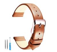 BBPLWEEA YingYou Lederarmband Uhrenarmband 12mm 14mm16mm 18mm 20mm 22mm Echtes Uhrenarmband(Orange-RG,16mm)