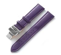 BBPLWEEA YingYou Lederuhr Mit Grünem, Weichem Rindsleder-Accessoire For Herren Und Damen, Kompatibles Longines-Tissot-Armband(Violets,16)