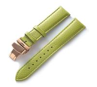 BBPLWEEA YingYou Lederuhr Mit Grünem, Weichem Rindsleder-Accessoire For Herren Und Damen, Kompatibles Longines-Tissot-Armband(Light green rose,18)