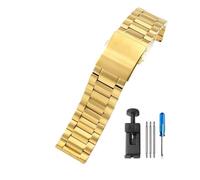 BBPLWEEA YingYou Massives Edelstahl-Armband, Kompatibel Mit Diesel Dz7312 Dz7372 Dz4316, Herrenuhrenarmband, Großes Zubehör(3-Beads-Golden,26mm)