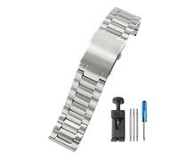 BBPLWEEA YingYou Massives Edelstahl-Armband, Kompatibel Mit Diesel Dz7312 Dz7372 Dz4316, Herrenuhrenarmband, Großes Zubehör(3-Beads-Steel,22mm)