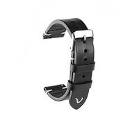 BBPLWEEA YingYou Neue Ölwachs Leder Uhrenarmband 18mm 20mm 22mm Vintage Uhrenarmband Schwarz Blau Braun Verfügbar Handgemachte Uhrenband Zubehör(Black,19mm)