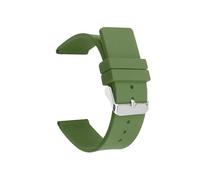 BBPLWEEA YingYou Silikon-Uhrenarmband, 12 mm, 14 mm, 16 mm, 18 mm, 20 mm, 22 mm, 24 mm, kompatibel mit Omega Weichgummi-Uhrenarmband (Army Green, Silver Buckle, 24 mm)