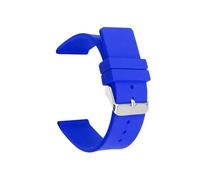 BBPLWEEA YingYou Silikon-Uhrenarmband, 12 mm, 14 mm, 16 mm, 18 mm, 20 mm, 22 mm, 24 mm, kompatibel mit Omega Weichgummi-Uhrenarmband, (Dark Blue, Silver Buckle, 16 mm)