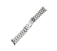 BBPLWEEA YingYou Uhrenarmband, 12 / 14 / 15 / 16 / 17 / 18 / 19 / 20 / 21 mm, 22 mm, 23 mm, 24 mm, Edelstahl, gebogenes Schmetterlings-Ende, Schnallenarmband, silberfarben, 16mm