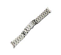 BBPLWEEA YingYou Uhrenarmband, 12 / 14 / 15 / 16 / 17 / 18 / 19 / 20 / 21 mm, 22 mm, 23 mm, 24 mm, Edelstahl, gebogenes Schmetterlings-Ende, Schnallenarmband, silber gold, 24mm