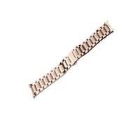 BBPLWEEA YingYou Uhrenarmband, 12 / 14 / 15 / 16 / 17 / 18 / 19 / 20 / 21 mm, 22 mm, 23 mm, 24 mm, Edelstahl, gebogenes Schmetterlings-Ende, Schnallenarmband, Rose gold, 21mm