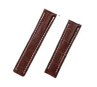 BBPLWEEA YingYou Uhrenband kompatibel mit dem Breitling-Riemen, kompatibel mit Navitimer-Welt Avenger Superocean Gürtel 20mm 22mm 24mm Logo(Brown bamboo leather,WITH SILVER BUCKLE_20MM)