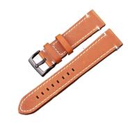 BBPLWEEA YingYou Vintage Echtes Leder Armbands 7 Farben Gürtel 18mm 20mm 22mm 24mm Frauen Männer Rindsleder Uhr Band Strap Zubehör(Yellow Brown Black,20mm)