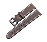 BBPLWEEA YingYou Vintage Echtes Leder Armbands 7 Farben Gürtel 18mm 20mm 22mm 24mm Frauen Männer Rindsleder Uhr Band Strap Zubehör(Green Black Clasp,22mm)