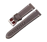 BBPLWEEA YingYou Vintage Echtes Leder Armbands 7 Farben Gürtel 18mm 20mm 22mm 24mm Frauen Männer Rindsleder Uhr Band Strap Zubehör(Green Silver Clasp,18mm)