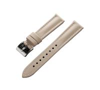 BBPLWEEA YingYou Wasserdichtes Segeltuch-Uhrenarmband aus Nylon-Canvas-Armband 18/19/20/21/22 mm(Beige-White,22mm,With Silver Buckle)