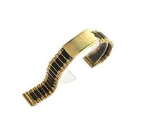 BBPLWEEA YingYou WatchBand Silver Godlen Edelstahl 18 mm Gürtel kompatibel mit Armbanduhr für Herren RADO SL11, Gold schwarz, 18mm