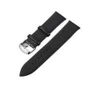 BBPLWEEA YingYou Weiches, ultradünnes Lederarmband 16 mm 18 mm 20 mm 22 mm Weiß Braun Schwarz Uhrenarmband Zubehör(Black,22mm)