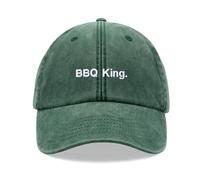 BBQ King Baseball Cap Vintage Washed Unisex Dad Hat Verstellbar Vatertag, flaschengrün, Einheitsgröße