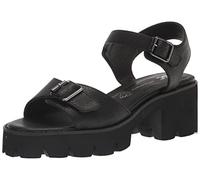 BC Footwear Damen So berühmtes V-Leder Sandale mit Absatz, Schwarz, 41.5 EU