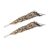 BCOATH 2 Stück Fingerlose Spitzen Handgelenkstulpen aus Bronzefarbener Spitze mit Strassperlen Steampunk Gothic Brauthandschuhe für Hochzeit Party und Abschlussball