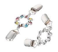 BCOATH 2 Stück Modische Schalbroschen mit Strass und Perlen Vielseitige Schmucknadel für Seidenschals Pullover und Strickjacken Langlebige Feingeschliffene Kleidungsclips Elegantes