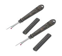 BCOATH 2 Stück Vintage Fadentrenner mit Schutzkappe aus Zinklegierung Ergonomischer Nahttrenner für Präzises Entfernen von Stickfäden Beim Sticken und Unterwegs 8,2 X 1cm