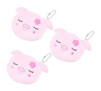 BCOATH 3 Stück Fluffiges Plüsch münzgeldbörse Schweinchen Form Kleine Reißverschluss schlüsseltasche für Mädchen Leicht Kompakt für Münzen Schlüssel und Kleine Utensilien Tragbar für