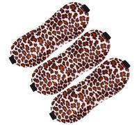 BCOATH 3 Stück Verstellbare Schlaf Augenmasken 3D Stereo Lichtblockierend für Kurzes Nickerchen im Büro und Outdoor Leopardenmuster Komfort