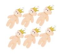BCOATH 6 Stück Teiliges Mini Plüschbären Schlüsselanhänger aus Weichem Material DIY Anhänger für Rucksack Tasche Dekoration Charmante Kleine Bärchen als Partygeschenke und Hochzeit