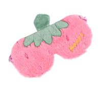 BCOATH Atmungsaktive Schlafmaske aus Plüsch mit Elastischem Band Cartoon Erdbeer design Lichtblockierend und Angenehm für Yoga Reisen Büro und Schlafkomfort