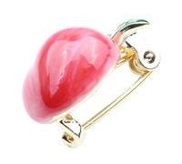 BCOATH Elegante Kupfer Pfirsich Brosche Fruchtbrosche mit Rosa Emaille Einfache Anstecknadel für Kleidung Dekoration für Jubiläum und Verlobung