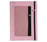 BCOATH Federmäppchen für Ordner mit Reißverschluss Großes Stifteetui mit Zwei Transparenten Fächern 3 Ring Ordner Stiftetasche für Schule und Büro