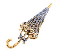 BCOATH Regenschirm Brosche Brosche für Frauen Strass Zinklegierung Blau Elegante Anstecknadel für Kleidung und Formelle Kleidung