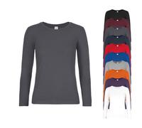 BCTW08T B&C T-Shirt #E190 Langarm Shirt / Damen Black XS