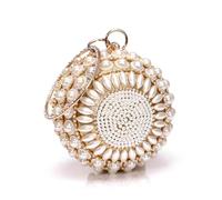 BDXMKS Damen Pearl Clutch Damen Abendtaschen Perlen Lady Clutch Taschen Diamanten Party Hochzeit Prom Glitter Bankett Handtaschen Ball Design(GOLD)