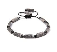 BDXMKS Kristall Armband Rechteckiges Amethyst-Armband, Steinachate, Lapislazuli, verstellbare geflochtene Armbänder for Damen und Herren, Schmuck(Map Stone)