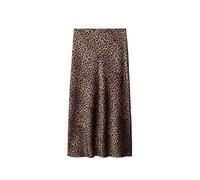 BDXMKS Satin Rock Rosa Süße Satin Langen Rock Einfarbig Taille Elegante Schlanke Sommer Frauen Rock Party Weibliche Kleidung(Brown Leopard,L)