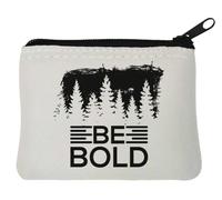 Be Bold Motivierende Münzgeldbörse, Kiefernbaum, Grafik, Neopren, 10 x 11 cm, Weiß