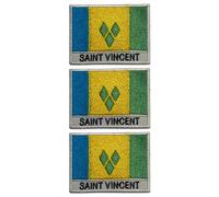 Be Buz Aufnäher zum Aufbügeln, Motiv: Nationalflagge, 3 Stück, bestickte Stoffapplikation, 7 cm x 5 cm, rechteckig, Motiv: Großbritannien, für Jacken, Taschen, Hüte und Bastelarbeiten (Saint Vincent)