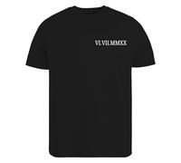 Be Buz T-Shirt mit römischen Zahlen, personalisiertes Geschenk für ihn, sie, Ehemann, Ehefrau, passendes Paar, Datum, Andenken, Schwarz , M