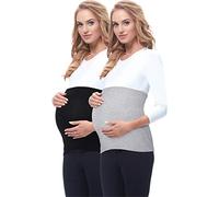 Be Mammy Damen Bauchband 169 2er Pack (Schwarz/Melange, 40/42)