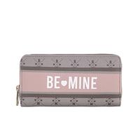 Be Mine Langbörse Damen Odessa 3 | große Damenbörse | Geldbörse mit Reißverschluss | 8 Kartenfächer und Münzfach | aus hochwertigem Kunstleder (grey/rose)