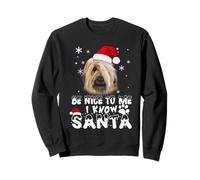 Be Nice to Me I Know Santa Briard Dog Christmas Xmas Sweatshirt